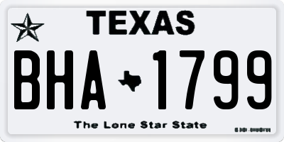 TX license plate BHA1799