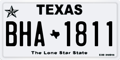 TX license plate BHA1811
