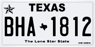TX license plate BHA1812
