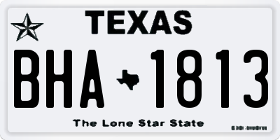 TX license plate BHA1813