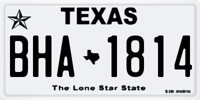 TX license plate BHA1814