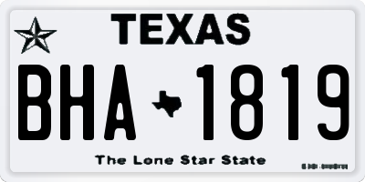 TX license plate BHA1819