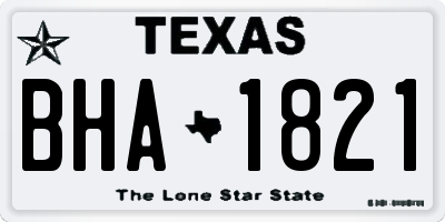 TX license plate BHA1821