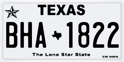 TX license plate BHA1822