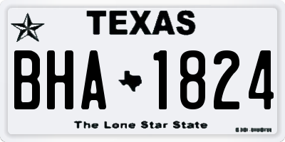 TX license plate BHA1824