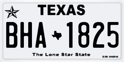TX license plate BHA1825