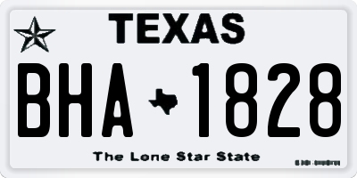 TX license plate BHA1828