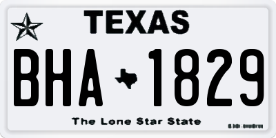TX license plate BHA1829