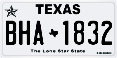TX license plate BHA1832