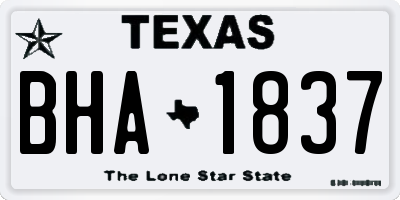 TX license plate BHA1837