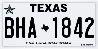 TX license plate BHA1842