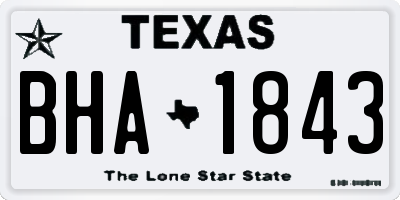 TX license plate BHA1843