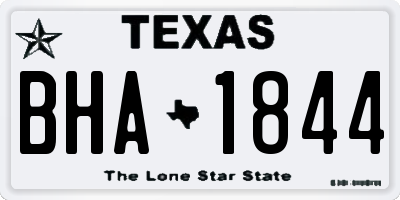 TX license plate BHA1844