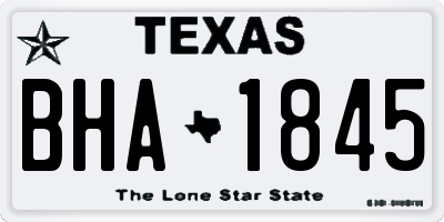 TX license plate BHA1845