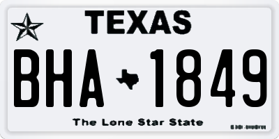 TX license plate BHA1849