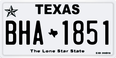 TX license plate BHA1851