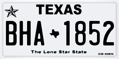 TX license plate BHA1852