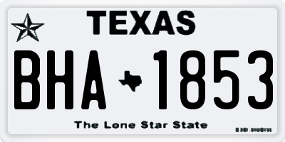 TX license plate BHA1853