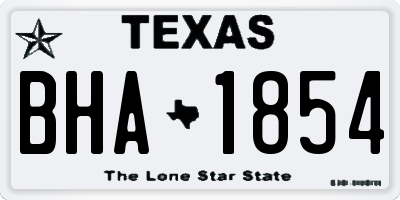 TX license plate BHA1854