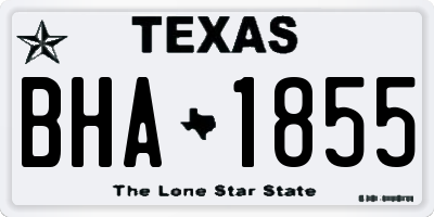 TX license plate BHA1855