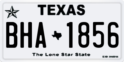 TX license plate BHA1856
