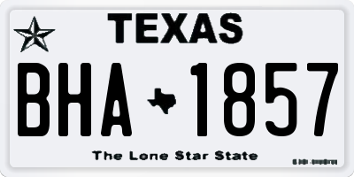 TX license plate BHA1857