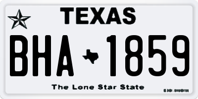 TX license plate BHA1859