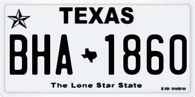 TX license plate BHA1860