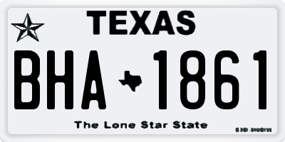 TX license plate BHA1861