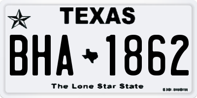 TX license plate BHA1862