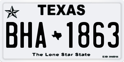 TX license plate BHA1863