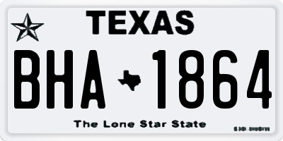 TX license plate BHA1864