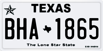 TX license plate BHA1865