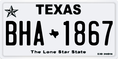 TX license plate BHA1867