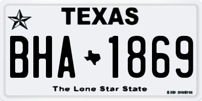 TX license plate BHA1869