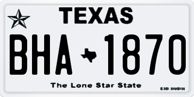 TX license plate BHA1870