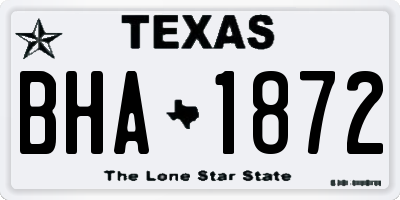 TX license plate BHA1872