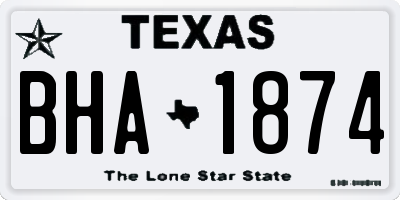 TX license plate BHA1874