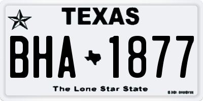 TX license plate BHA1877