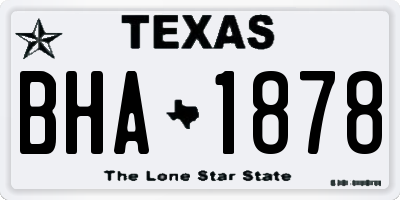 TX license plate BHA1878