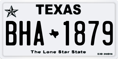 TX license plate BHA1879