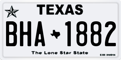 TX license plate BHA1882