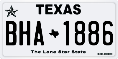 TX license plate BHA1886