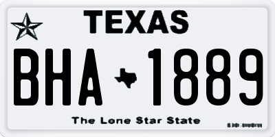 TX license plate BHA1889