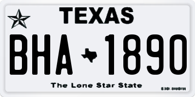 TX license plate BHA1890
