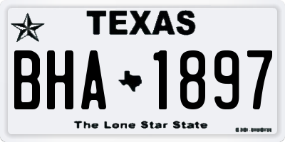 TX license plate BHA1897