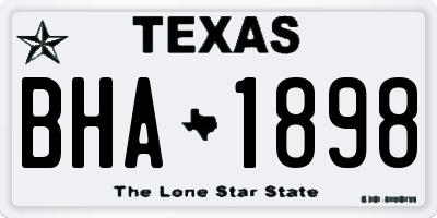 TX license plate BHA1898