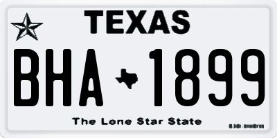 TX license plate BHA1899