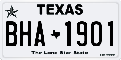 TX license plate BHA1901