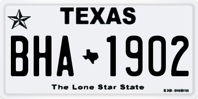 TX license plate BHA1902